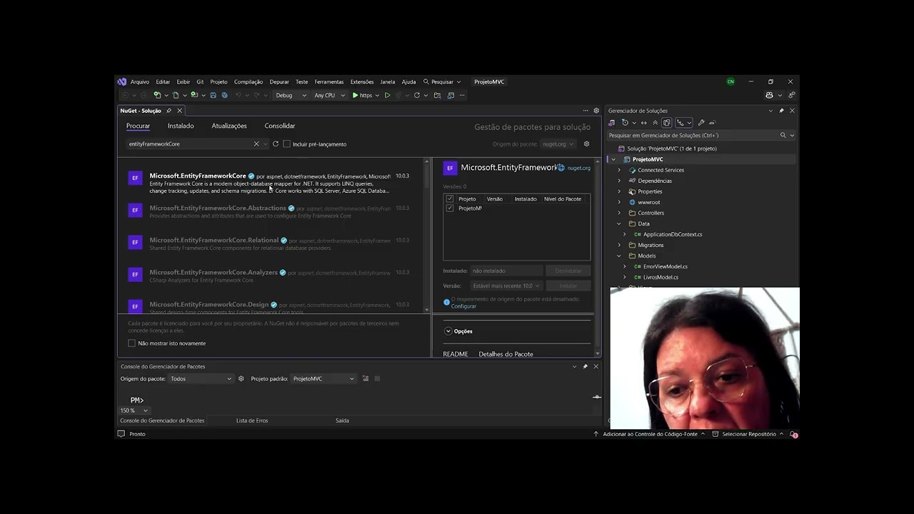 m4 2  Instalar pacotes Nuget Entity Framework ASP