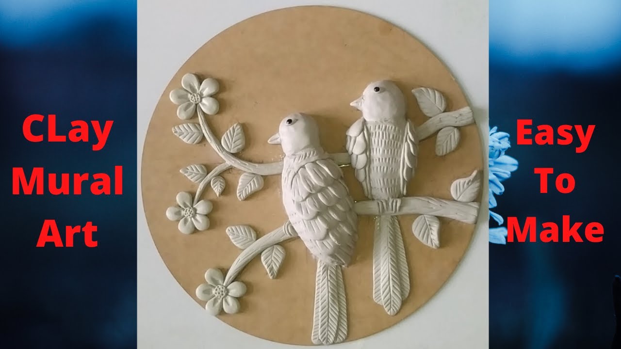 3D Clay Art | Wall Hanging | Clay Mural Art | Beautiful Birds | Bird Clay Mural Part - 1
