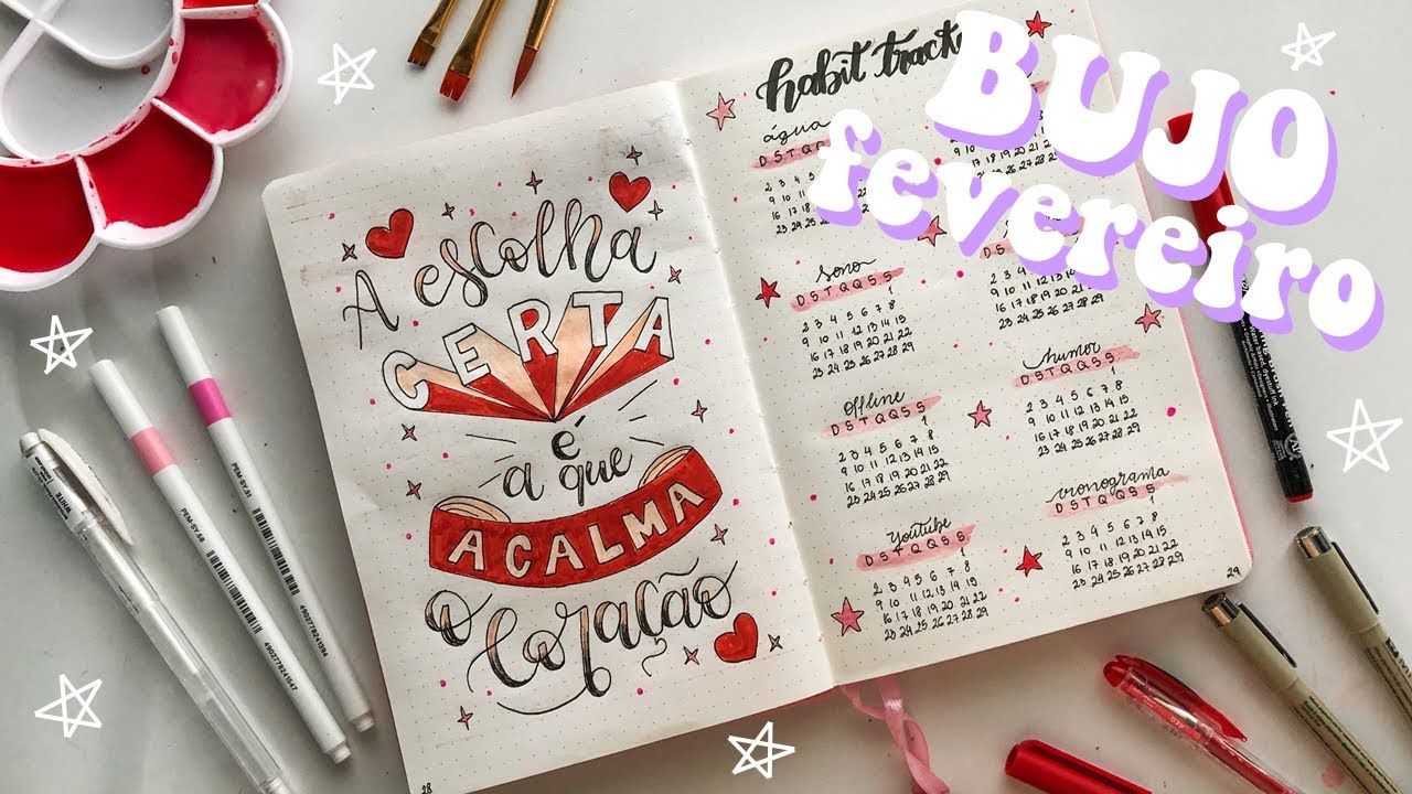 COMO FIZ MEU BULLET JOURNAL PARA FEVEREIRO DE 2020