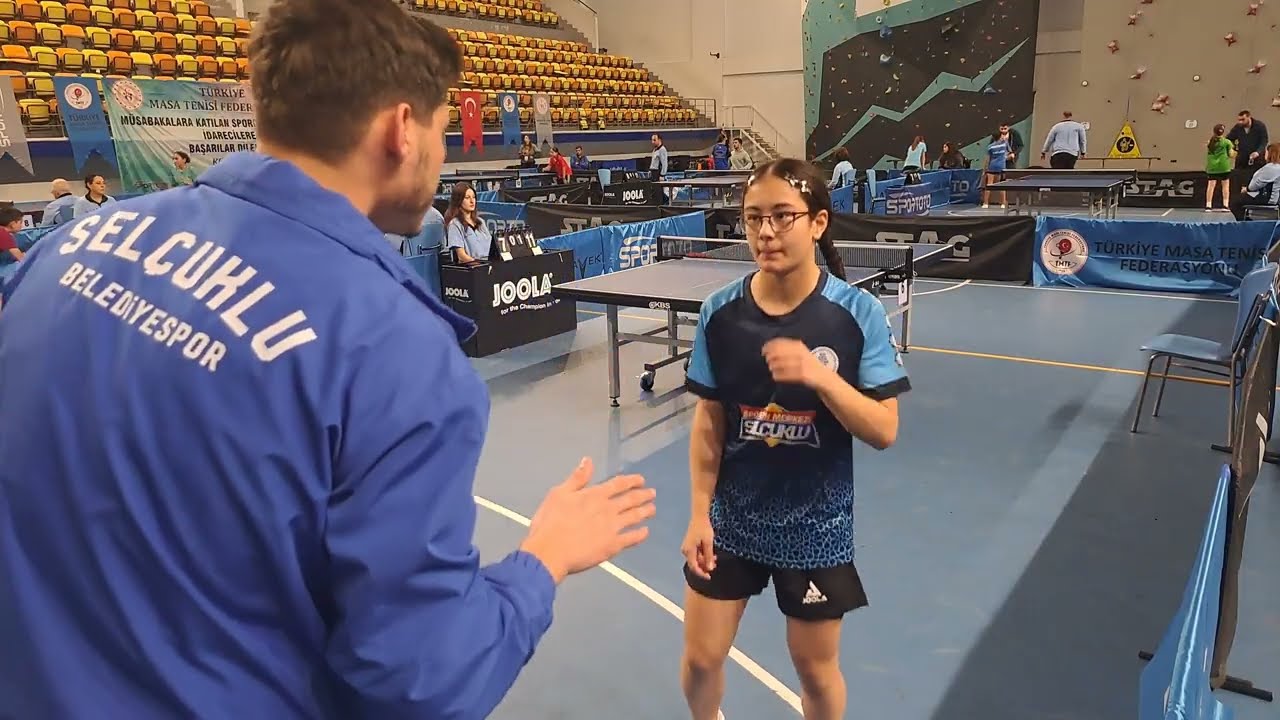 Ceyda Dökmeci(KON)-Zeynep Duran(İST) Küçükler Seçme Türkiye Ş. İlk 4'e Girme M. #sports #tabletennis