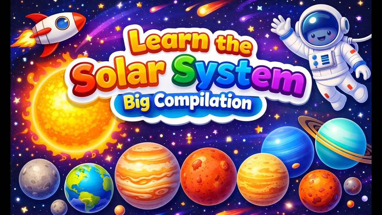 Solar System Compilation for Kids 🚀 | Planets Space and Fun Learning