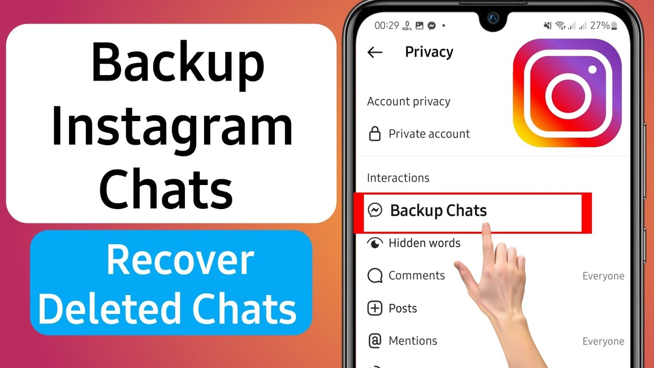 How to Backup Instagram Chat After Deleting | Instagram chat backup | recover deleted Chats