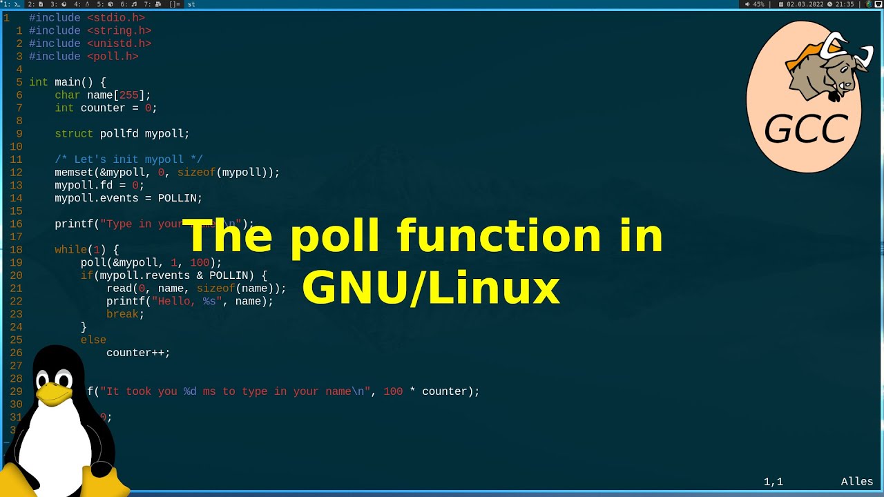 Учебник: Функция опроса в GNU/Linux