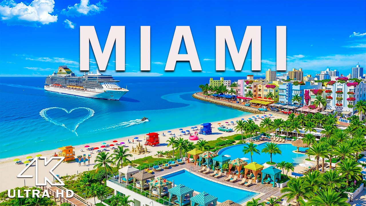 Miami 4K | Luxury Beachfront Views, Turquoise Coast & Tropical Skyline Drone Footage