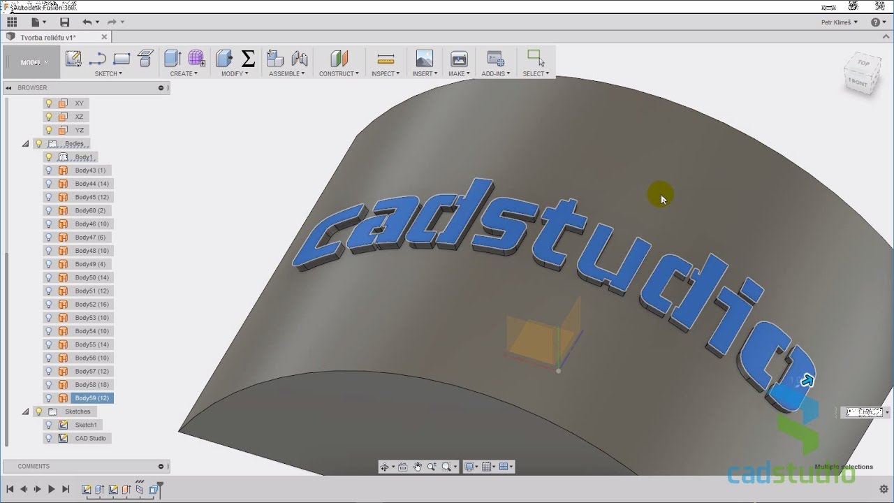 Fusion 360 - Tvorba reliéfu (#1 ze 2)