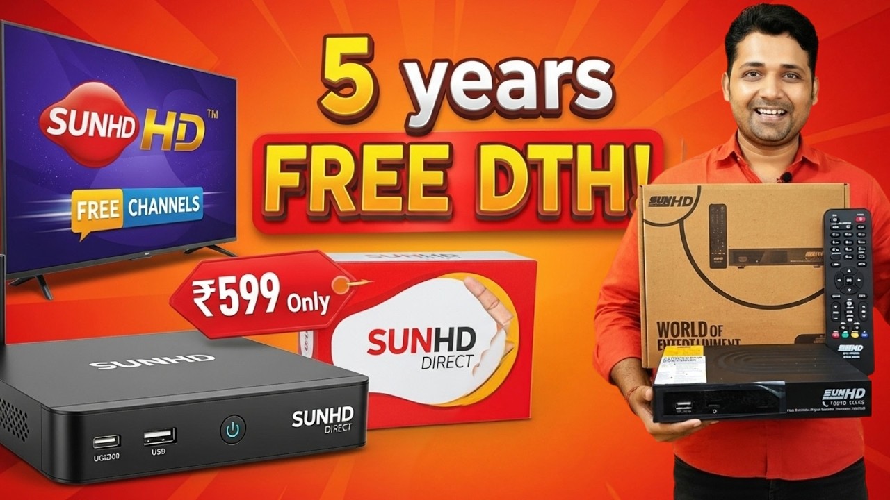 2 साल तक फ्री DTH! 😱 Sun Direct का धमाकेदार नया HD Box | बिना रिचार्ज चैनल्स देखें!