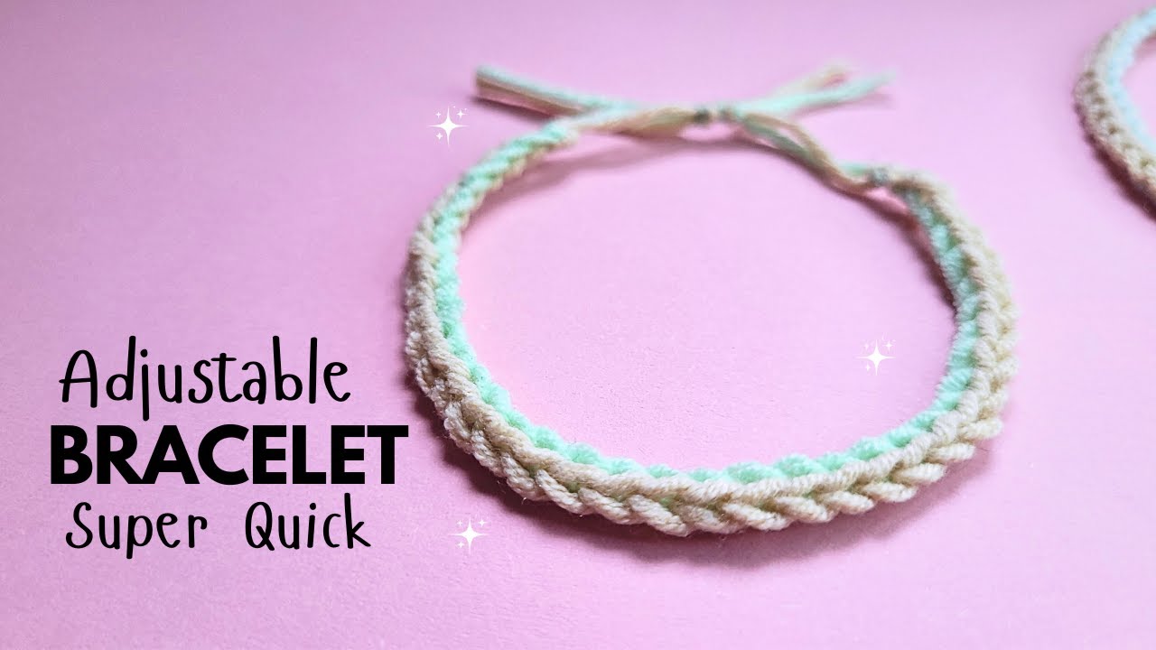 The Quickest Crochet Bracelet I've Ever Made! ( Adjustable )🧶✨