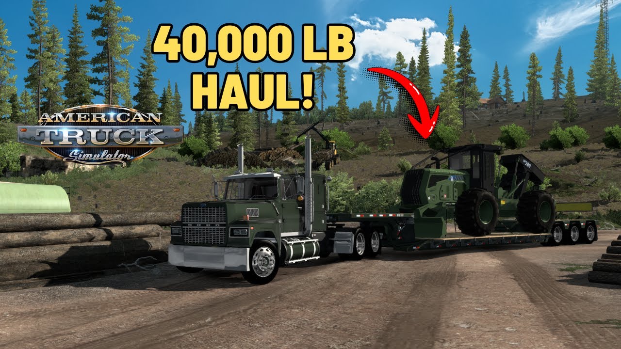 Ford 9000 Hauls a MASSIVE 40,000 lb Skidder! | American Truck Simulator