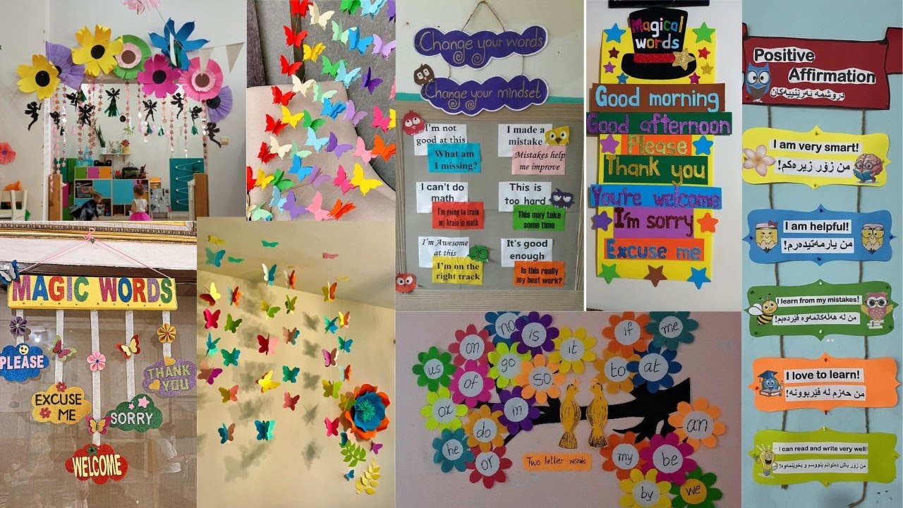 Preschool decoration ideas/Classroom hanging decoration/wall decoration ideas/paper wall decoration