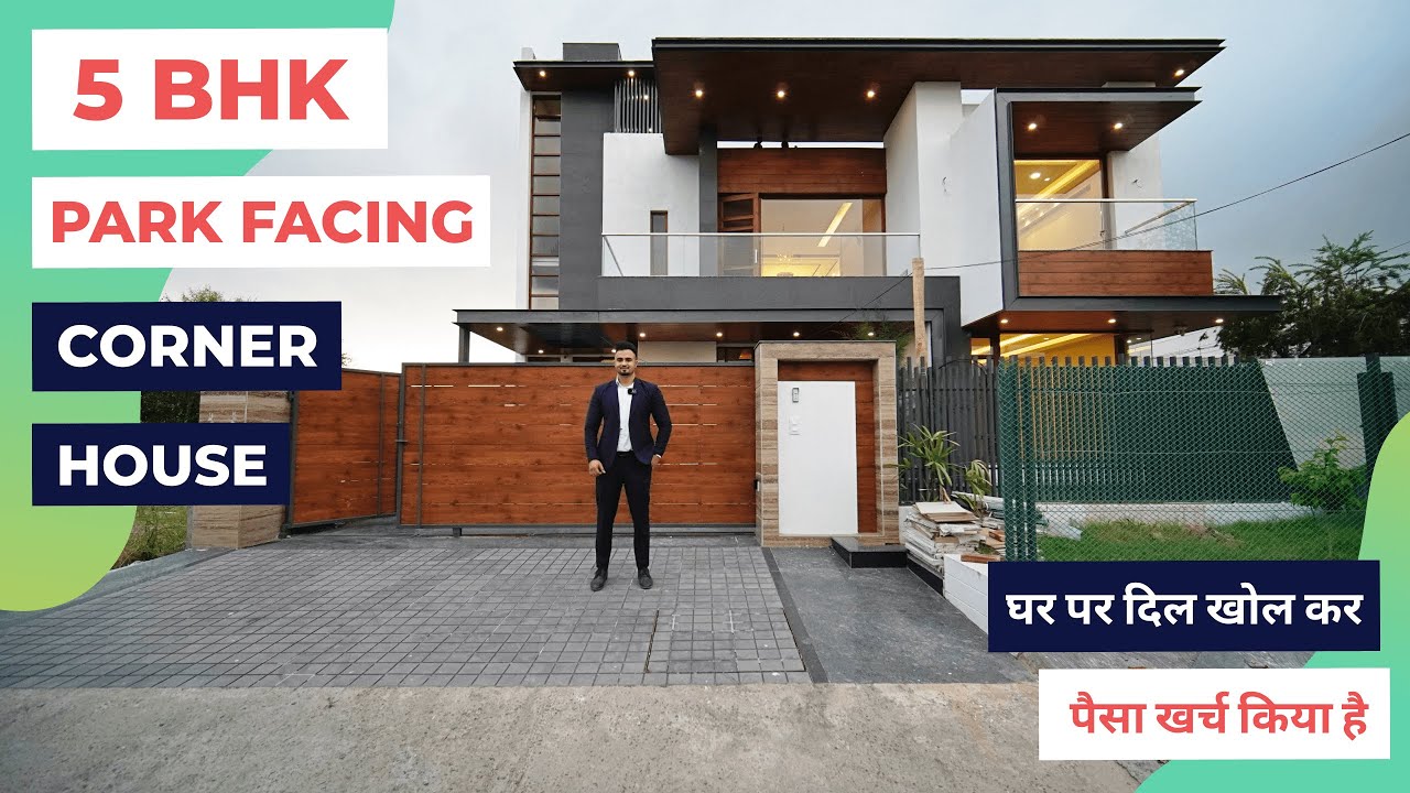 465 Sq Yard 5 BHK Corner Park Facing House With Modern Elevation Design | House Tour