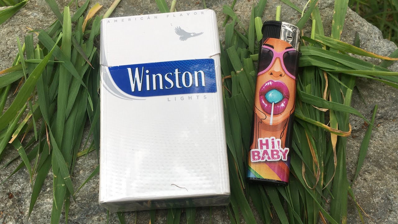 ASMR unboxing Winston cigarette in a quiet forest and smoke it
