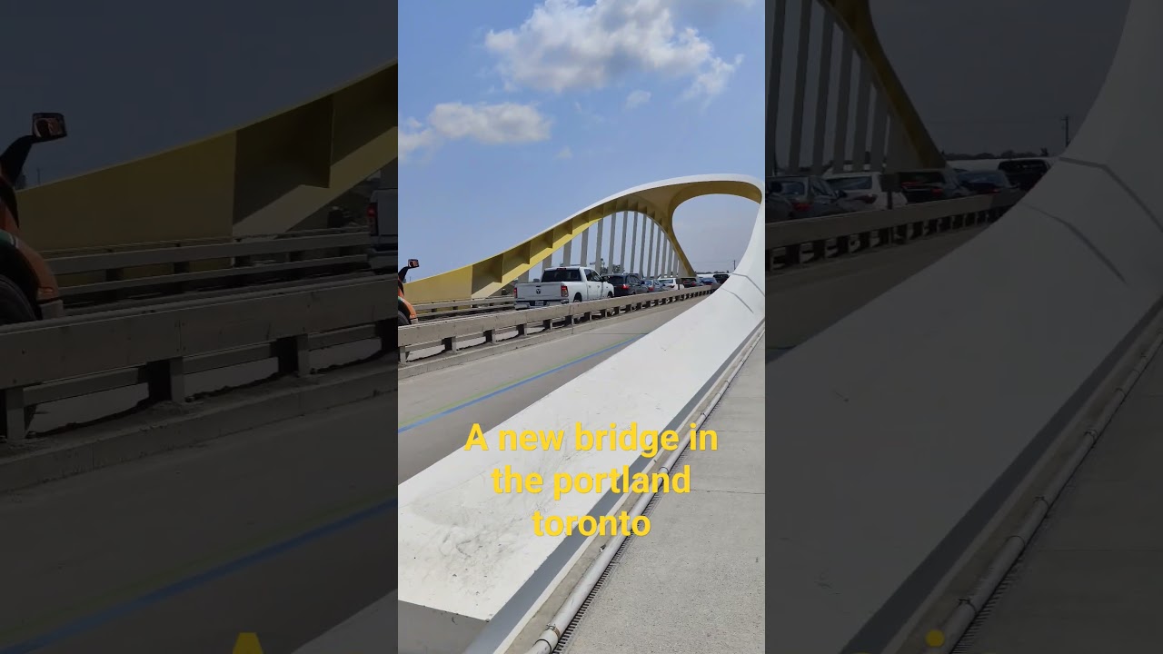 a new futuristic  bridge in the Portlands toronto