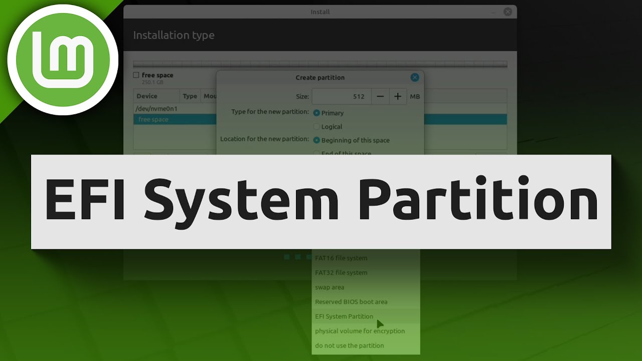 Как создать раздел EFI в Linux Mint