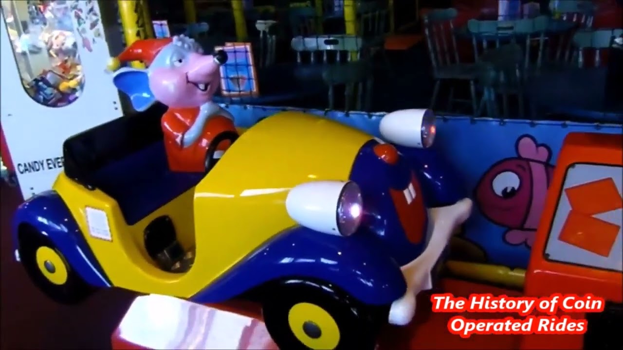 1990s Amutec Coin Operated Car Kiddie Ride - Aubrey Mouse Photo Car