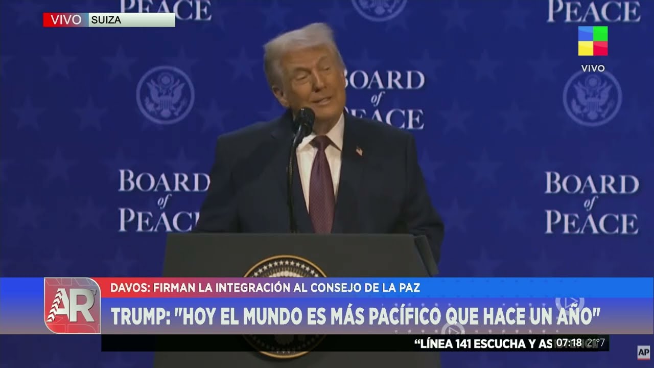 TRUMP Y MILEI PRESENTAN EL CONSEJO DE LA PAZ EN DAVOS