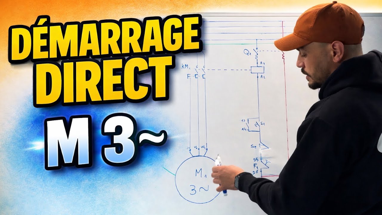 Démarrage direct d’un moteur électrique triphasé ( schéma de puissance, commande et signalisation )
