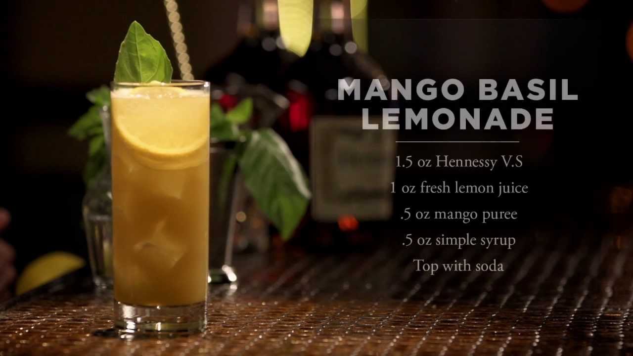 Hennessy Recipes: Mango Basil Lemonade