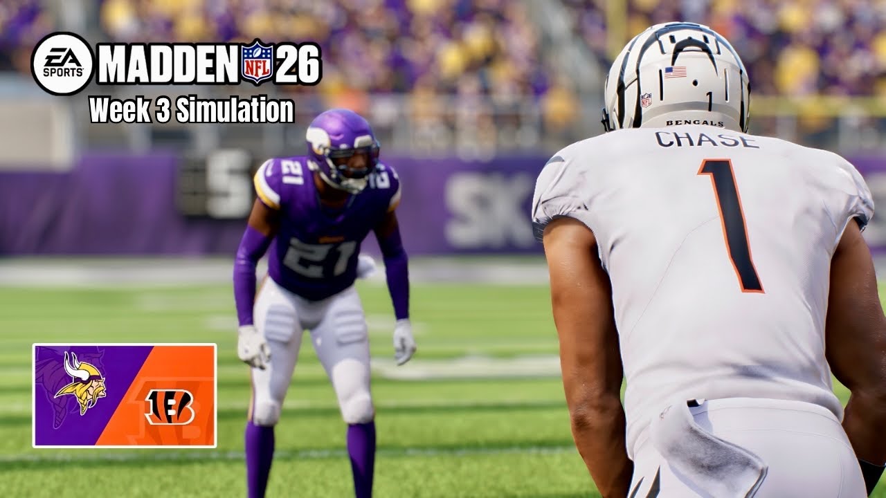 Vikings vs Bengals | Week 3 Madden Simulation (Updated Rosters)