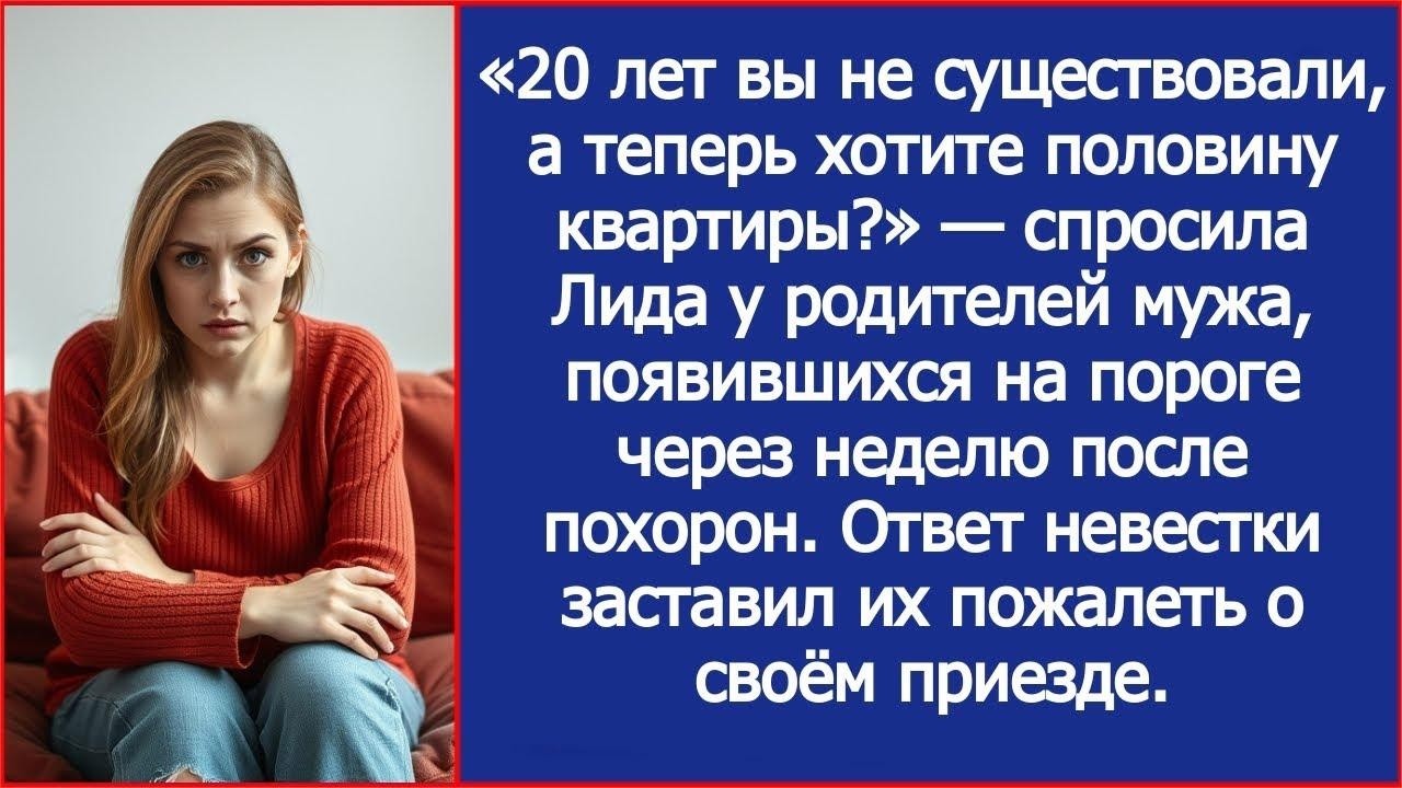 20 лет вас не было, а теперь хотите полквартиры  Родители мужа появились через неделю после пох