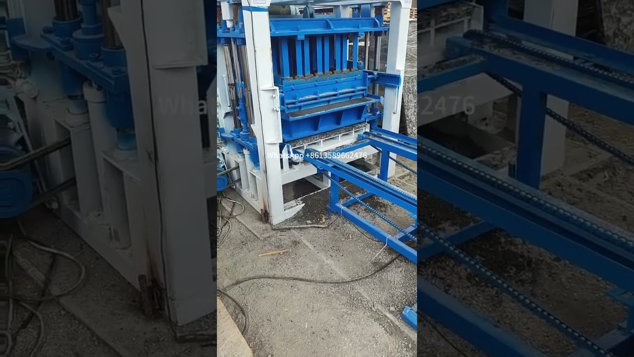 Fully automatic concrete block moulding machine 4 pcs hollow blocks maker hot sell in Ghana #machine