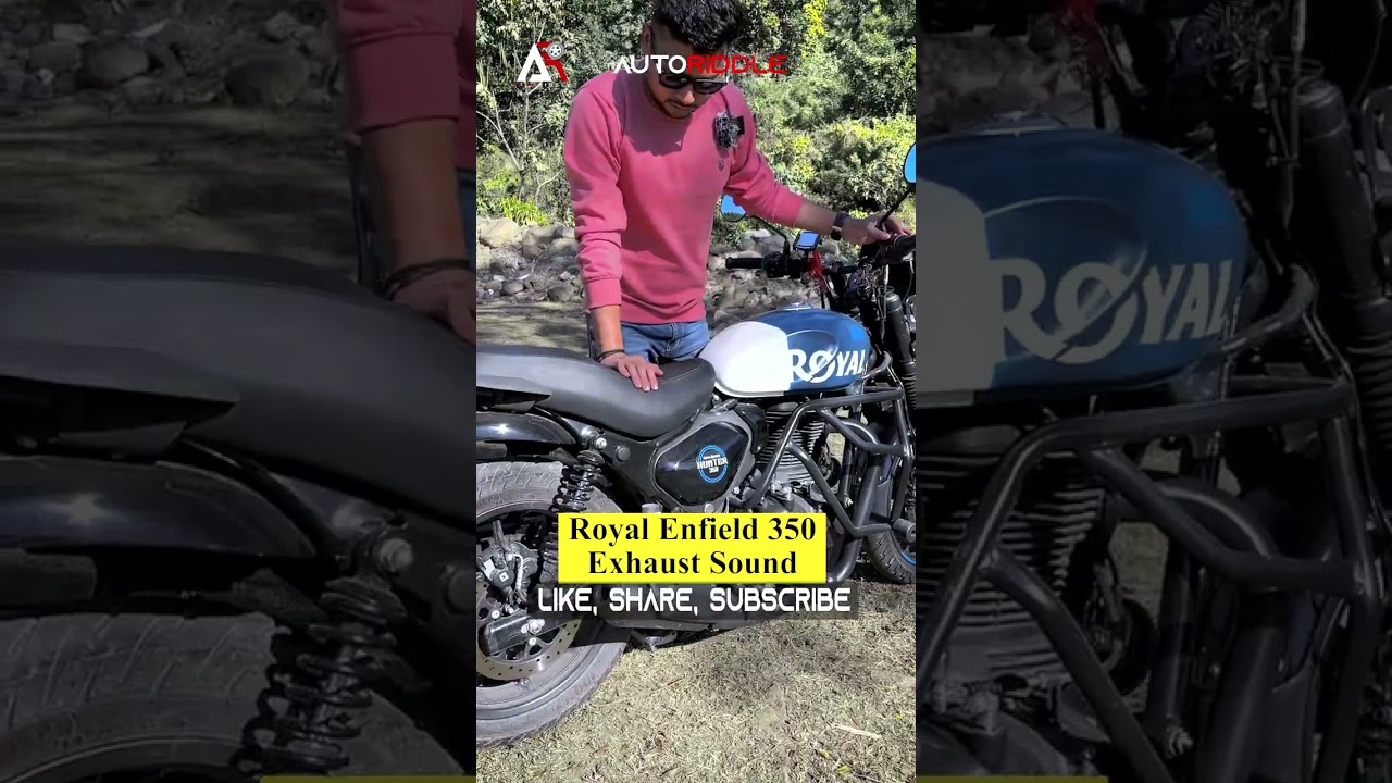 RE Hunter 350 Exhaust Sound 🏍️🔥 #shorts #autoriddle #hunter350