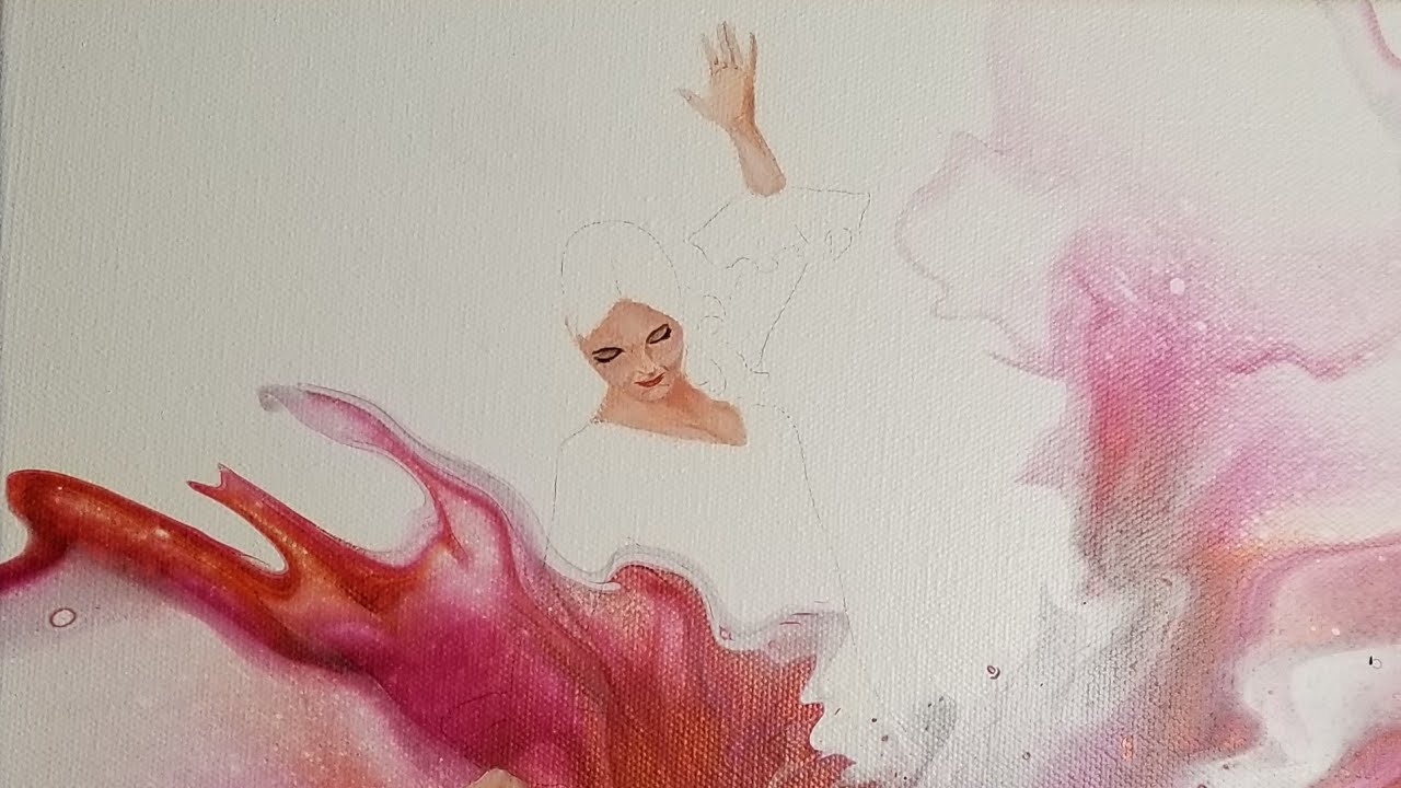 (42) ACRYLIC POUR Embellishment - Part 2 of 4 Skin Tones for Flamenco Dancer on DUTCH POUR