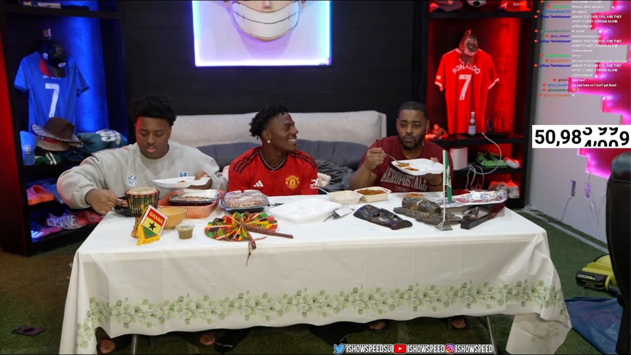 iShowSpeed’s Dad & Brother Rate Ghanaian And Nigerian Jollof 😳👀
