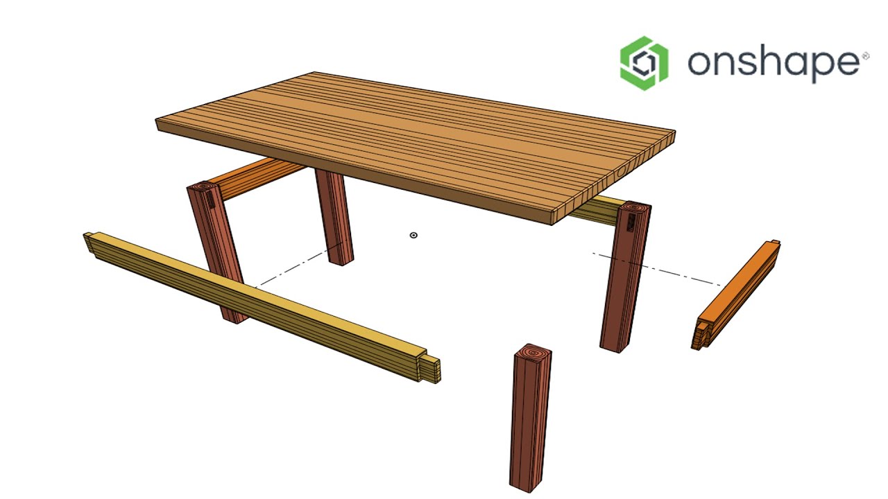 How to model a table in Onshape with mortise/tenon- +woodgrain feature script