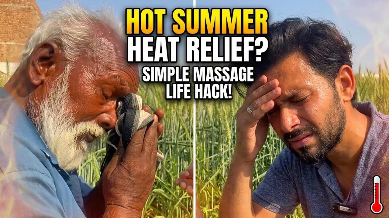 Surviving the Heatwave: Village Massage Hack for Instant Relief 🌾hot massage in hot weather 