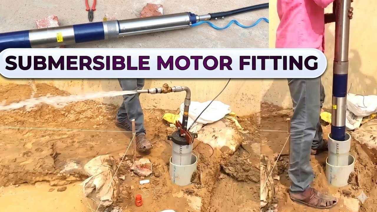 Submersible water pump installation in Telugu | motor fitting in | Electrical Telugu