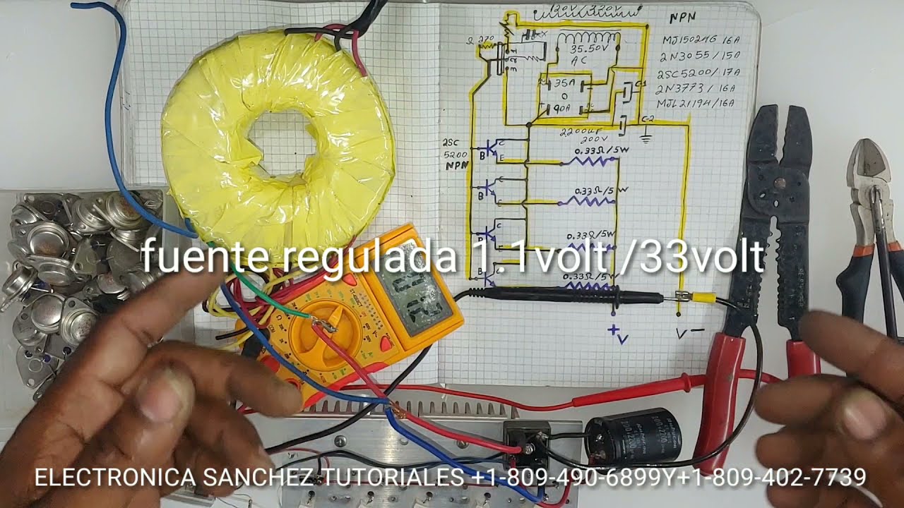 fuente variable de 1.1volt DC hasta 33 volt 15 amperes hecha en casa