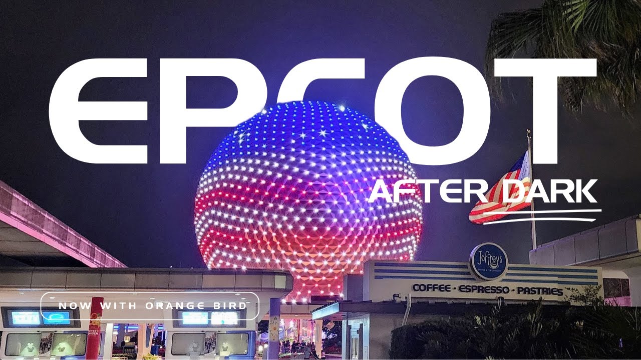 EPOCT...AFTER HOURS!!! WE RIDE THE MONORAIL AND ENJOY SPACESHIP EARTH LIT UP FOR AMERICA'S BIRTHDAY