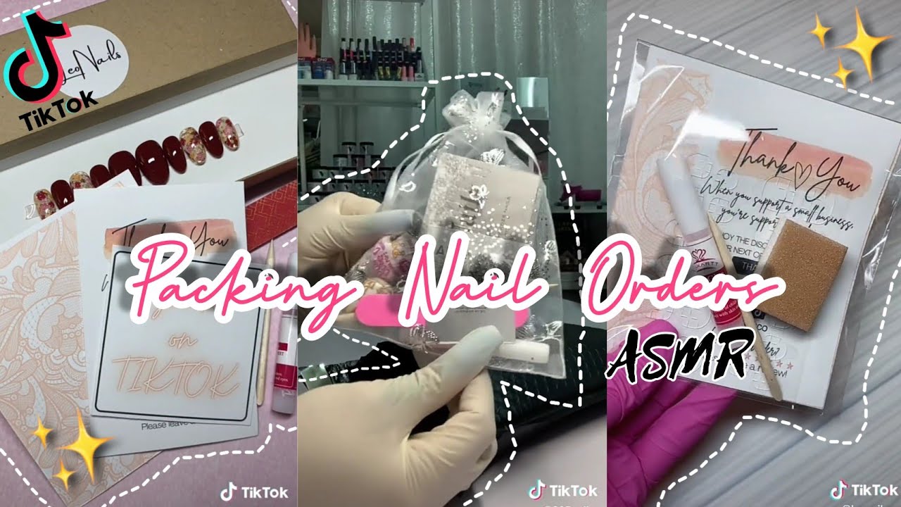 ✨Packing Nail Orders || ASMR (no talking no music) || TikTok Compilation || Small businesses🌈