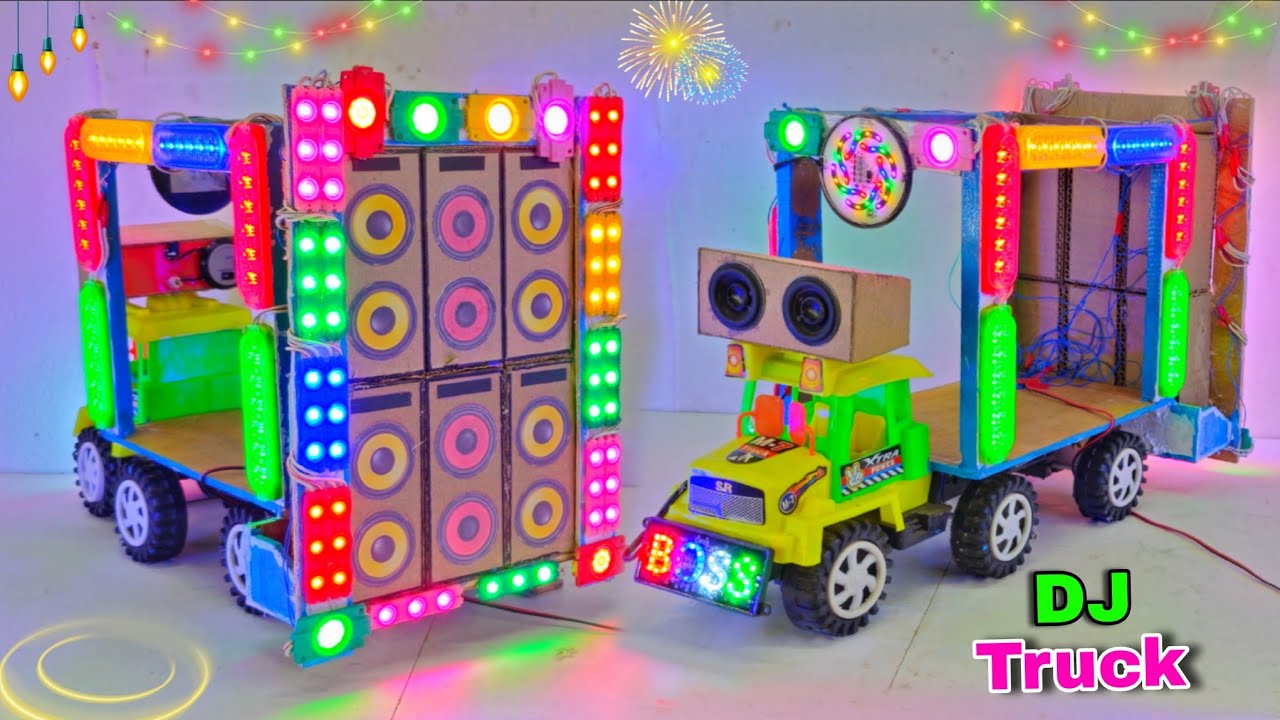 Mini Dj Truck Setup | how to make mini dj setup with cardboard Making Dj setup at home | dj wala