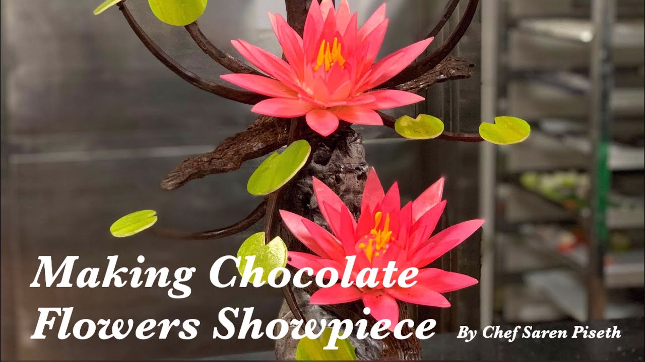 Making Chocolate flowers Showpiece- Saren Piseth cakes & Pastries