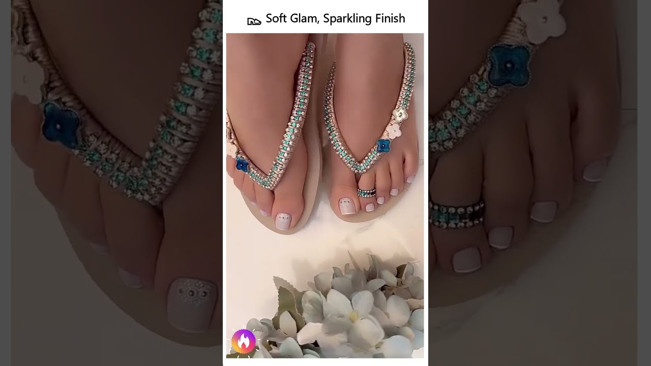 Luxury Style with Crystal Slippers? #beautyedit #chictoes #nailinspo #nailstyle #beautywalk