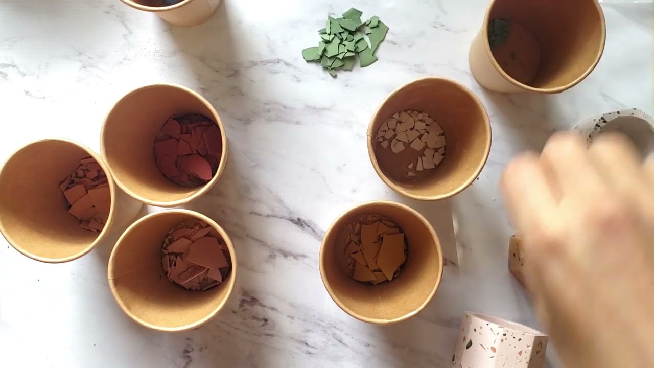 Maceta de terrazo con resina acrílica ecológica [PASO A PASO]