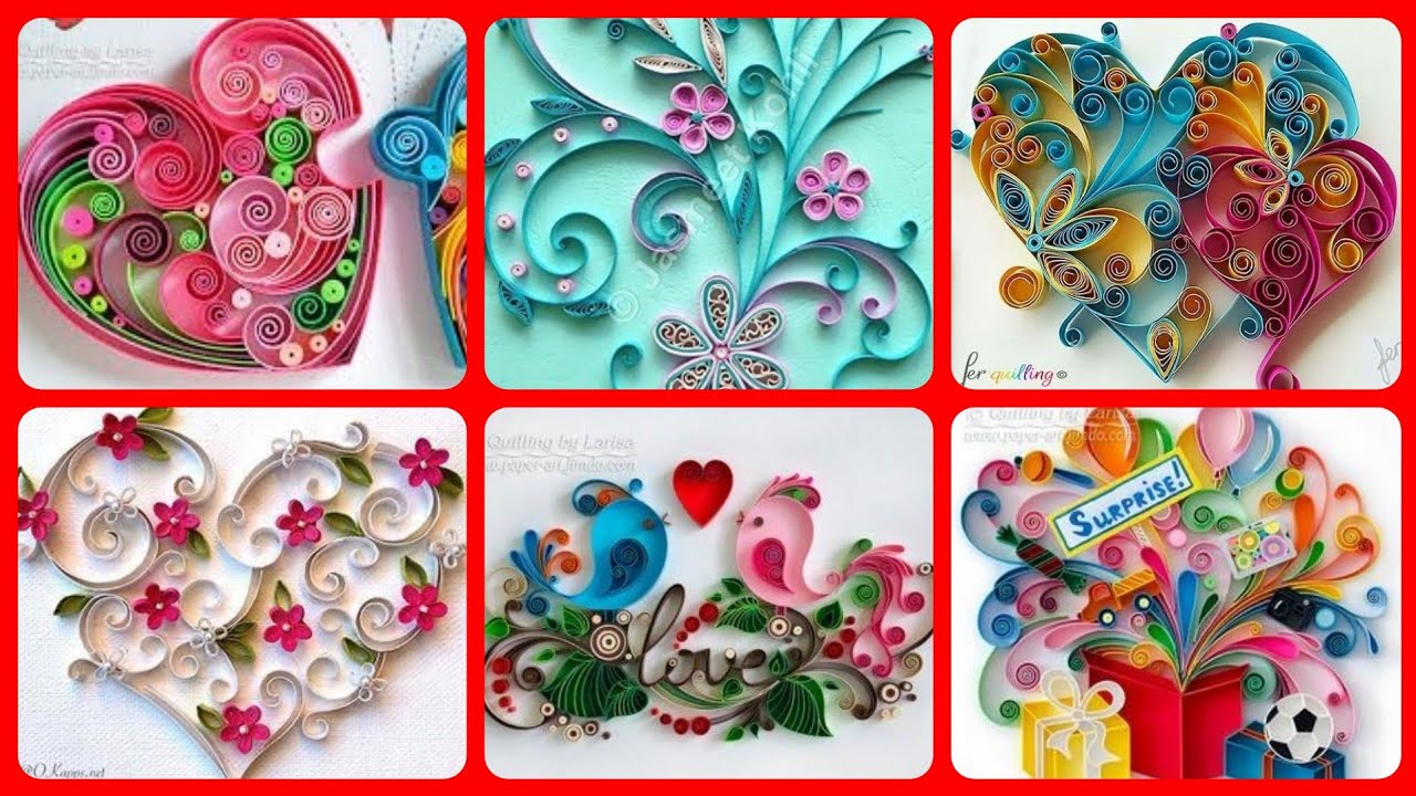 Quilled heart shape design and other  paper quilling ideas unique and best for 2021