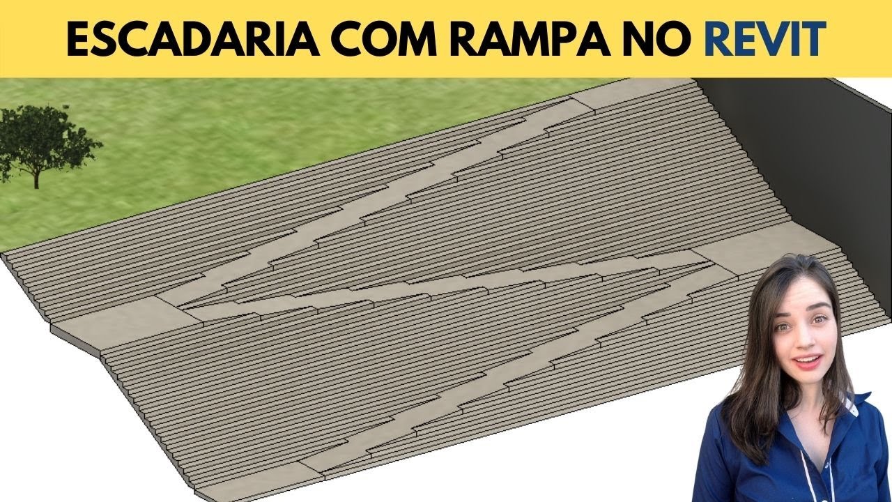 Escada / escadaria com rampa no Revit - Leidi Modela