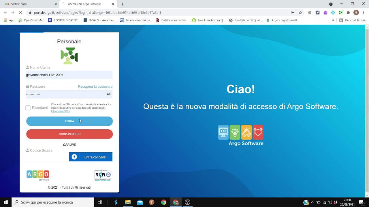 Registro Elettronico ARGO - Inoltrare richiesta di assenza (personale)