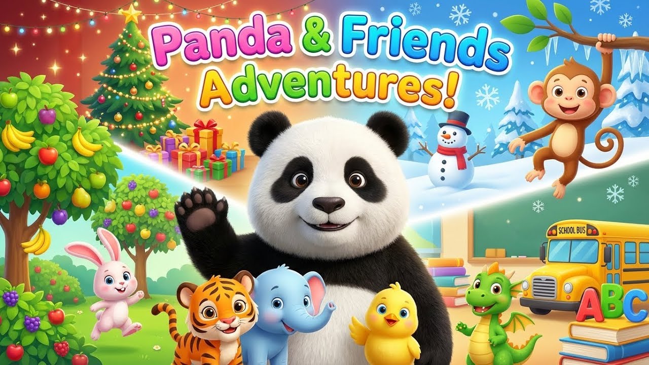 Panda & Friends Best Adventures! 🌳🎄❄️🏫 | Fun Learning for Kids | KidSmile #shortsvideo #kidslearning