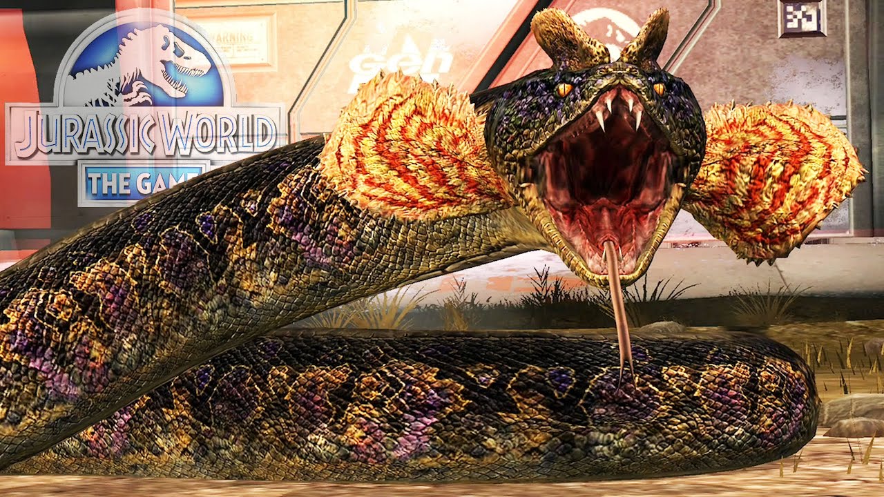 DILOPHOBOA NUEVA SERPIENTE DINOSAURIO HIBRIDO DILOFOSAURIO!! Giga-Serpiente Jurassic World El Juego