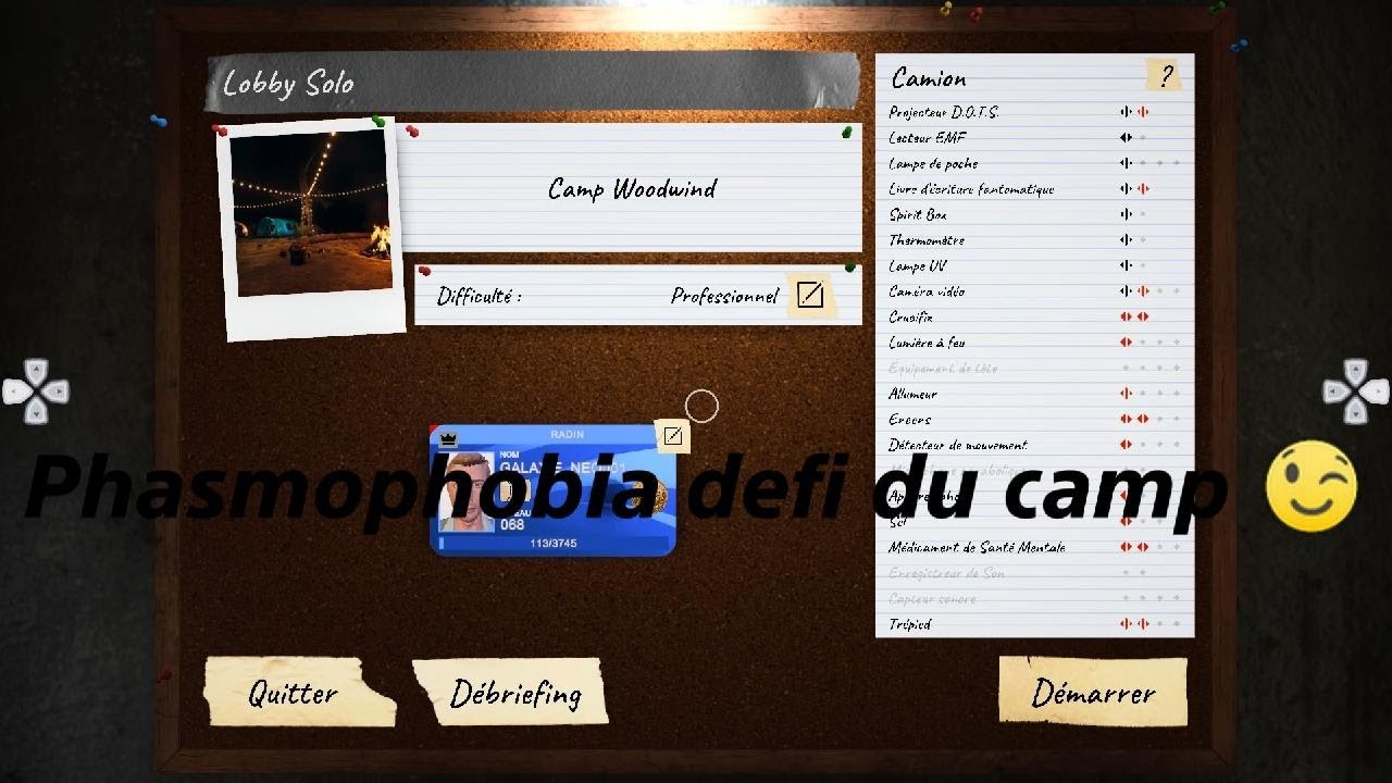 Phasmophobia ou je fais le defi du camp