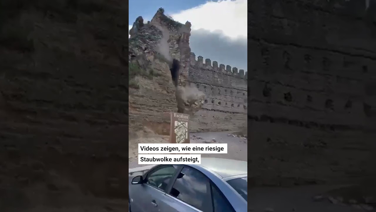 Historischer Burgturm st&uuml;rzt ein