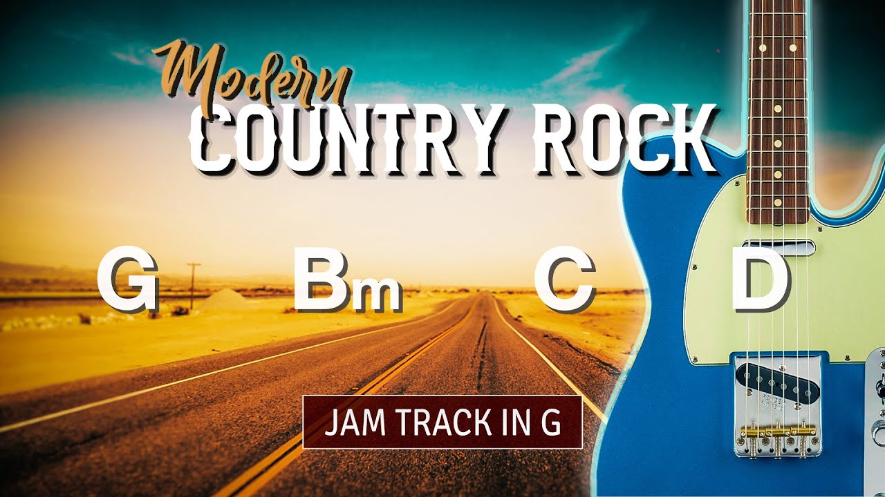 Modern Country Rock | Guitar Jam Track | G Major (123 bpm)