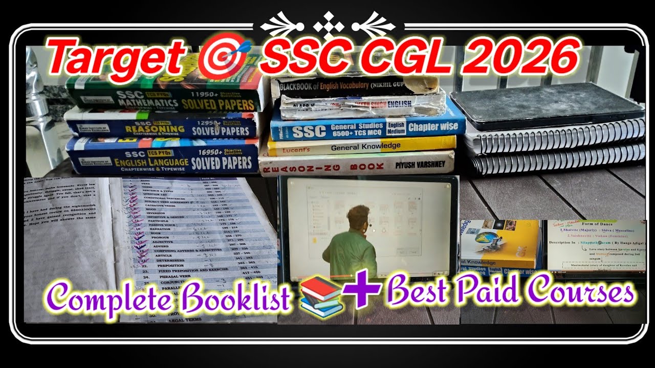 Complete Booklist For SSC CGL 2026 📚| Best Teachers For SSC Exams |Study Vlog #ssc 