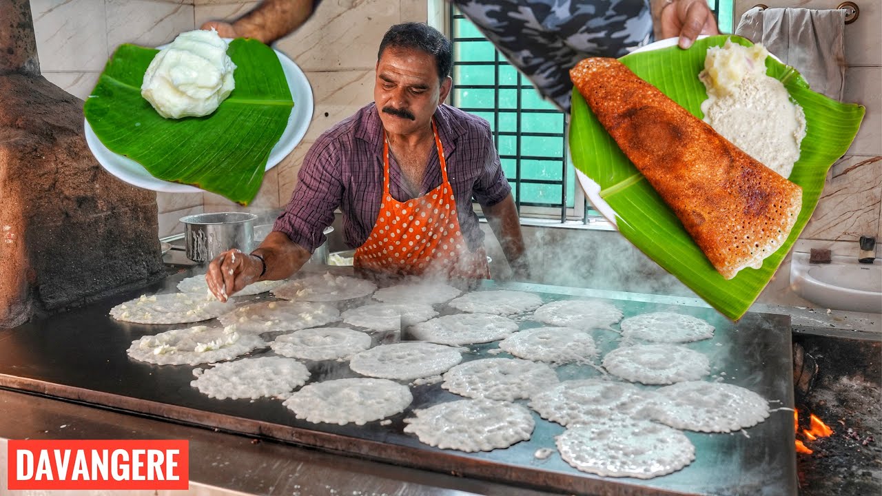 24 Dosa in Just 2 Min | Only Desi BUTTER | Davangere Famous Gayatri Benne Dosa | Street Food