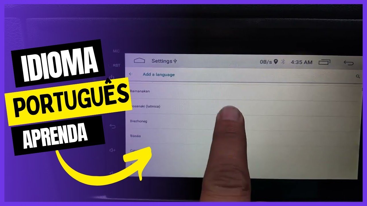 IDIOMA PORTUGUÊS NA  CENTRAL MULTIMÍDIA ANDROID DA CHINA #multimidia #som #aprender