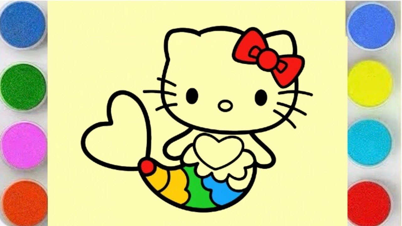 Sand Panting Cute Kitty Coloring 🌈  | Easy & Relaxing Sand Art for Kids