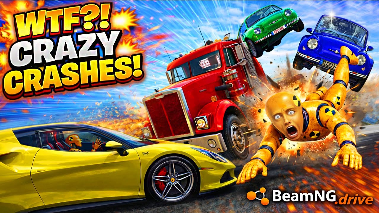 WTF?! CRAZY CRASHES! | Highway accident | Audi R8 vs School Bus | Audi RS7 vs Police | BeamNG.Drive